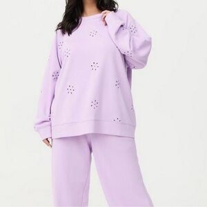 Torrid Lavender Sweatshirt with Cutout Details